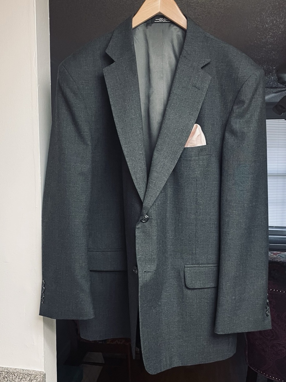 Barrington Men’s Gray Wool Sport Coat 46R Jacket Blazer
